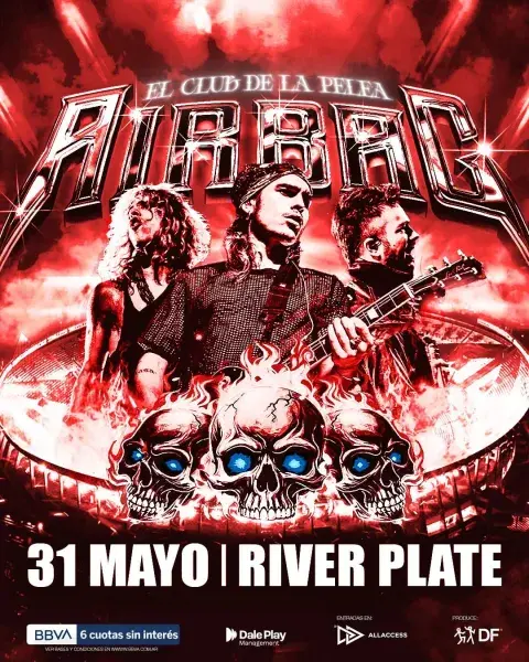 Póster del show de Airbag en River Póster del show de Airbag en River