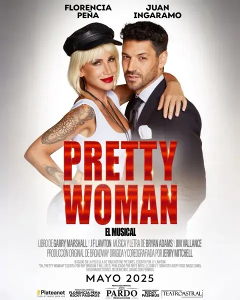 Florencia Peña y Juan Ingaramo en la versión argentina de Pretty Woman, el musical. Florencia Peña y Juan Ingaramo en la versión argentina de Pretty Woman, el musical.
