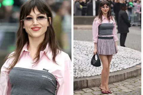 Úrsula Corberó vuelve a ser protagonista en el desfile de Miu Miu en la Semana de la Moda de París. 