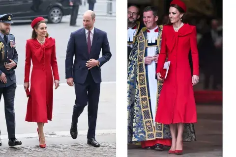 El diseño que llevó Middleton contaba con un maximoño en la zona del escote que le dio un toque muy personal al equipo El diseño que llevó Middleton contaba con un maximoño en la zona del escote que le dio un toque muy personal al equipo