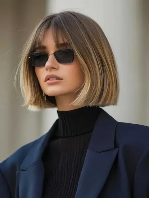 En este caso, corte bob con flequillo corto. Femenino, prolijo y sexy. En este caso, corte bob con flequillo corto. Femenino, prolijo y sexy.