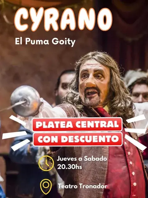 Para los que prefieren clásicos teatrales pueden ver "Cyrano", una obra maestra de la literatura que llega al escenario marplatense con una adaptación vibrante y contemporánea dirigida por Willy Landin.