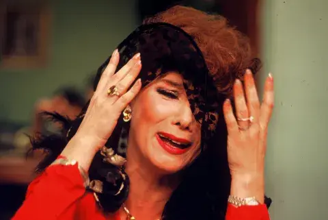 Betiana Blum como Nora de Musicardi en Esperando la carroza. Betiana Blum como Nora de Musicardi en Esperando la carroza.