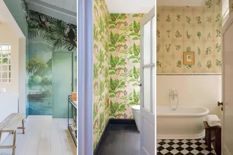 En casa del creador de la tienda de diseño Salazar Casa, el hall hacia el toilette tiene el mismo empapelado que el interior, una jungla. A la izquierda, una opción de Edición Particular que se llama 'Botánico'.