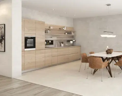 Cocina con tonos color piedra