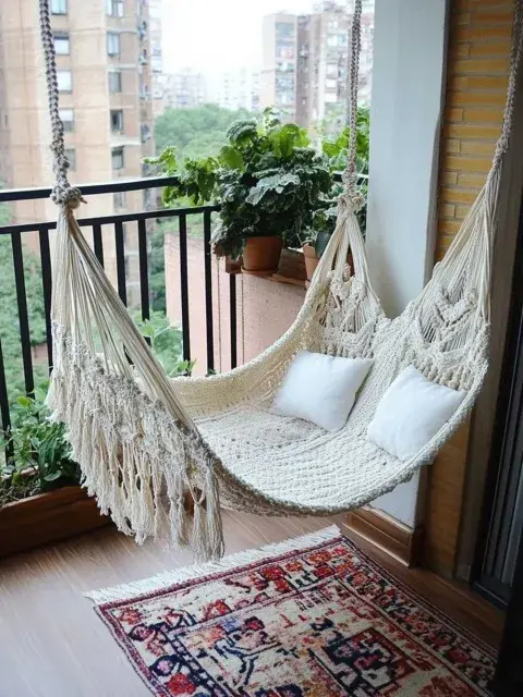 Infaltable la hamaca paraguaya para un espacio de descanso y lectura