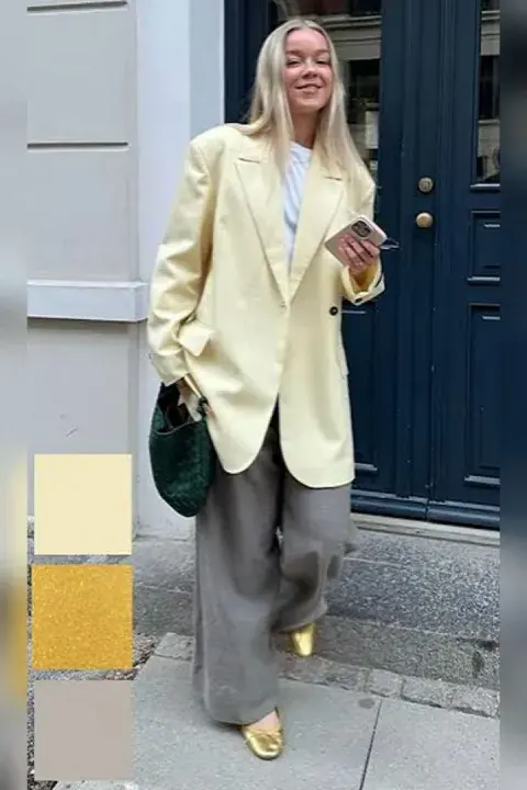 A tu look en colores neutros podés agregarle un accesorio de color. En este caso, un bolso en verde, le da un toque divertido y original. 