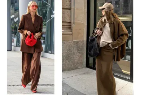 El rojo y el negro son claves en la combinación de equipos de color mocha mousse