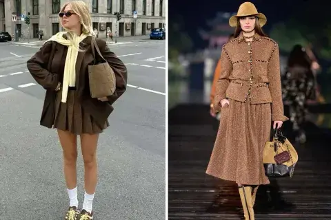 En prendas y accesorios, el mocha mousse hace furor en las pasarelas y los looks de calle