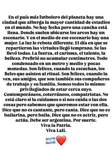 El posteo que Pedro Rosemblat le dedicó a Lali Espósito