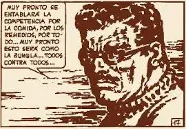 La frase de Favalli en El Eternauta ilustrada en el comic original La frase de Favalli en El Eternauta ilustrada en el comic original