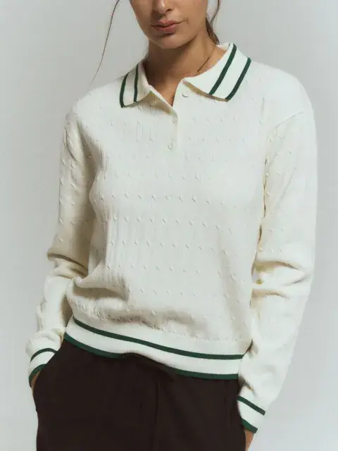 Un sweater con cuello polo ( Un sweater con cuello polo (