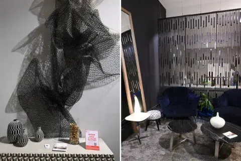 Natuzzi: un entramado aporta volumen en la pared y un bastidor con relieve puede funcionar como cuadro o biombo. Natuzzi: un entramado aporta volumen en la pared y un bastidor con relieve puede funcionar como cuadro o biombo.