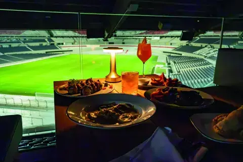 Una mesa servida en el estadio Monumental Una mesa servida en el estadio Monumental