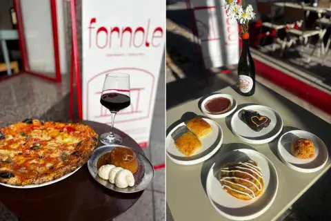 Caja Fornole y menú de pizza y vino Caja Fornole y menú de pizza y vino