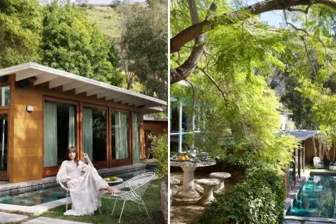 El jardín de la casa de Dakota Johnson