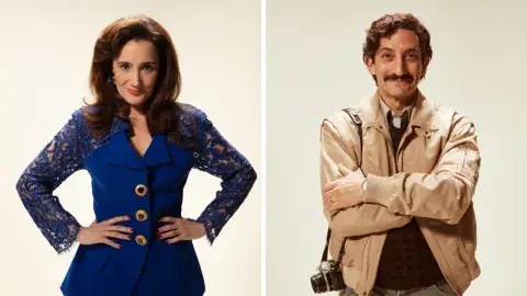 Jorgelina Aruzzi y Juan Minujín protagonizan Menem, la serie de Prime Video. Jorgelina Aruzzi y Juan Minujín protagonizan Menem, la serie de Prime Video.