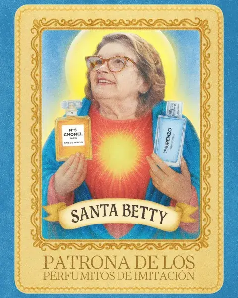 Estampita de Santa Betty, patrona de los perfumitos de imitación. Estampita de Santa Betty, patrona de los perfumitos de imitación.