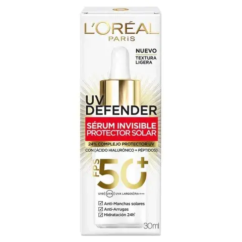 UV Defender de L’Oreal Paris: en este protector solar encontrás péptidos que estimulan la producción de colágeno y elastina, más antiage imposible.