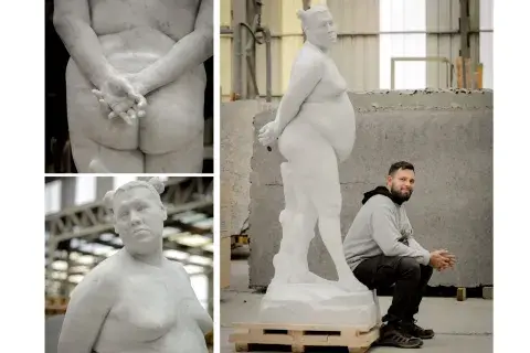 Alexis y Michelle, una escultura que vale tanto por sus detalles como por la impronta de su mensaje. Alexis y Michelle, una escultura que vale tanto por sus detalles como por la impronta de su mensaje.