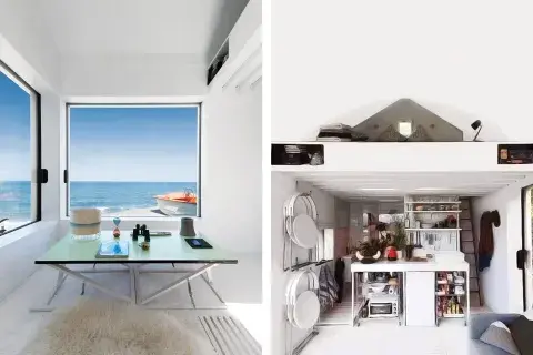 Con su diseño ligero, las sillas plegables Soley, del islandés Valdimar Hardarson, permiten recibir adentro, afuera o pasar desapercibidas colgadas junto a la cocina, debajo del "nivel dormitorio". Con su diseño ligero, las sillas plegables Soley, del islandés Valdimar Hardarson, permiten recibir adentro, afuera o pasar desapercibidas colgadas junto a la cocina, debajo del "nivel dormitorio".