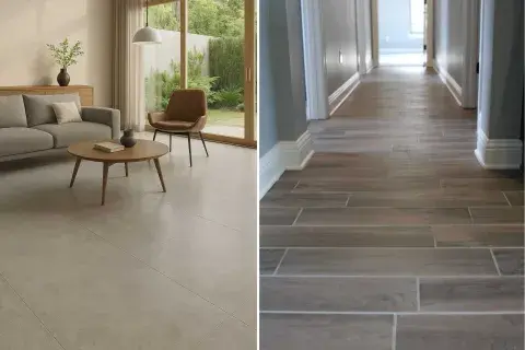 El porcelanato es ideal para espacios de alto tránsito mientras que las cerámicas son mejores para zonas menos expuestas El porcelanato es ideal para espacios de alto tránsito mientras que las cerámicas son mejores para zonas menos expuestas