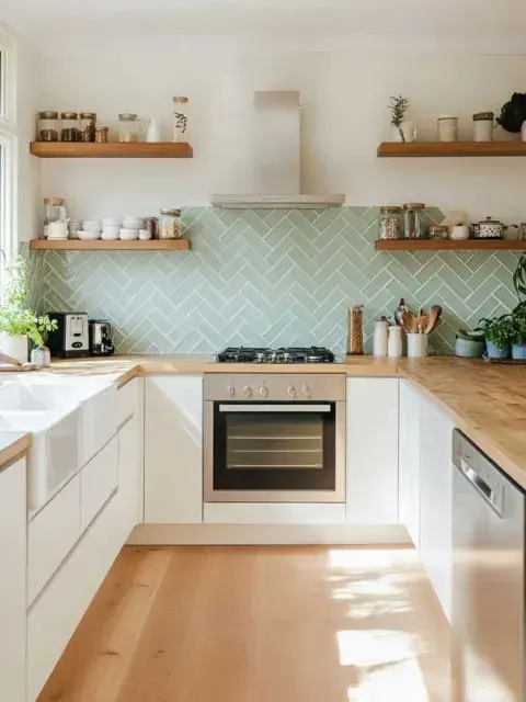 Renueva la cocina o el baño con vinilos decorativos o azulejos en tonos verdes para un efecto moderno y refrescante. Renueva la cocina o el baño con vinilos decorativos o azulejos en tonos verdes para un efecto moderno y refrescante.