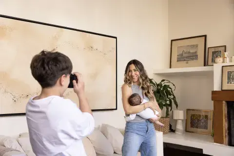 Jimena Baron y sus hijos Jimena Baron y sus hijos