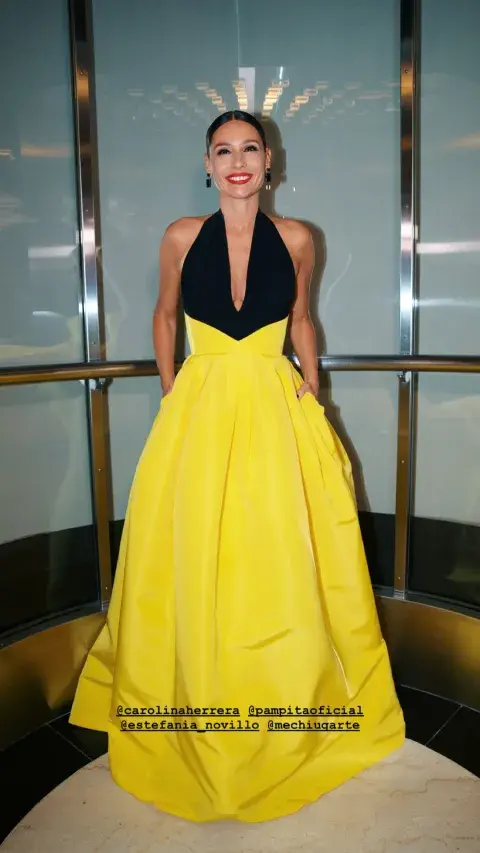 Pampita con un diseño de Carolina Herrera en los Martín Fierro 2025. Pampita con un diseño de Carolina Herrera en los Martín Fierro 2025.