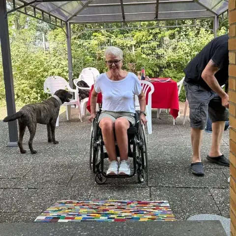 Rita feliz en su nueva rampa