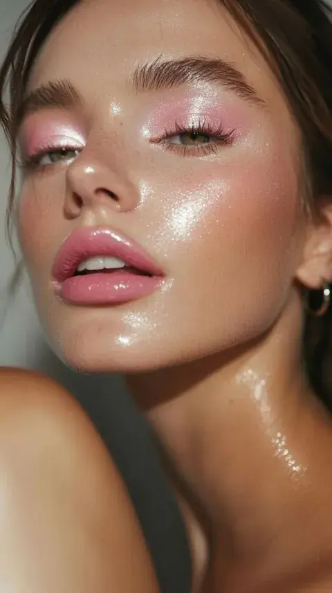 La base fluída y los labios con mucho gloss, son los grandes protagonistas La base fluída y los labios con mucho gloss, son los grandes protagonistas