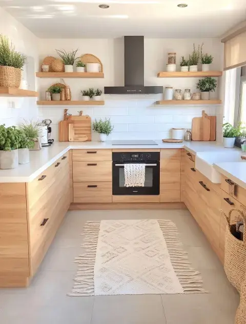 La madera blanca le da calidez a la cocina La madera blanca le da calidez a la cocina