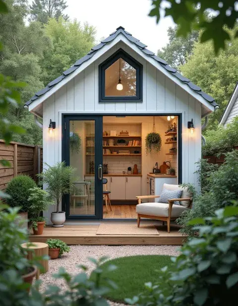La fachada de una tiny house La fachada de una tiny house