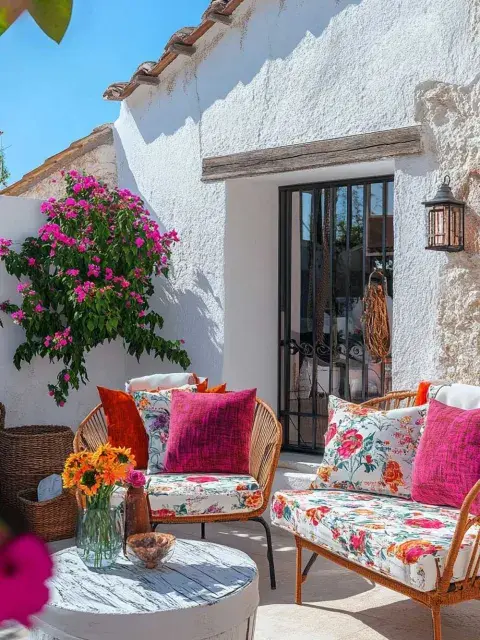 Este estilo combina tradición, frescura y color, creando espacios exteriores que se sienten como un refugio personal. Este estilo combina tradición, frescura y color, creando espacios exteriores que se sienten como un refugio personal.