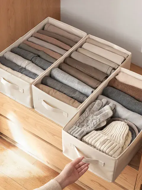 Foto de cajas de ropa.