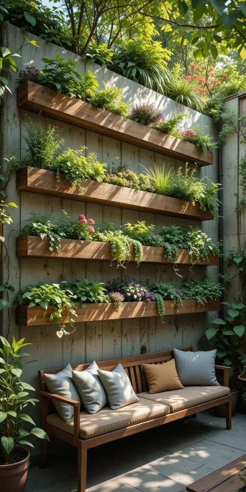 Foto de jardín vertical. Foto de jardín vertical.