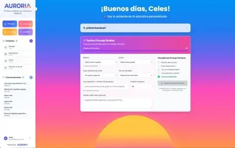 Auroria es una plataforma de inteligencia artificial diseñada exclusivamente para escuelas, para que puedan integrar IA sin miedo 