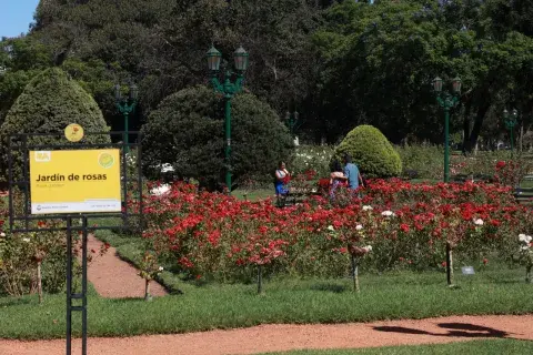 En el corazón del Parque Tres de Febrero de la ciudad de Buenos Aires se despliega un espectáculo de naturaleza que no conviene perderse: el Rosedal de Palermo, un jardín de 3,4 hectáreas donde florecen más de 8.000 rosales de 93 especies distintas. En el corazón del Parque Tres de Febrero de la ciudad de Buenos Aires se despliega un espectáculo de naturaleza que no conviene perderse: el Rosedal de Palermo, un jardín de 3,4 hectáreas donde florecen más de 8.000 rosales de 93 especies distintas.
