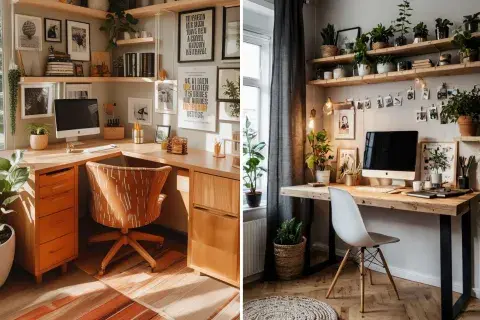 Para solucionar un home office en espacios pequeños, se pueden usar escritorios plegables o flotantes, aprovechar los rincones y la altura con estantes y muebles verticales, y optimizar el almacenamiento con cajas y organizadores