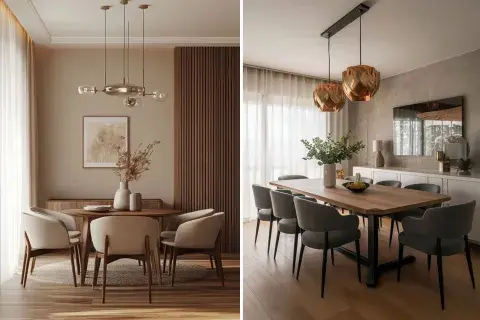 La base del estilo se apoya en tonos como el blanco roto, beige, piedra y grises suaves. Estas gamas cromáticas permiten que la luz fluya y el espacio parezca más abierto. La base del estilo se apoya en tonos como el blanco roto, beige, piedra y grises suaves. Estas gamas cromáticas permiten que la luz fluya y el espacio parezca más abierto.