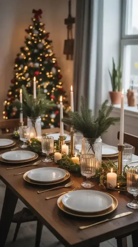 Foto de mesa navideña. Foto de mesa navideña.