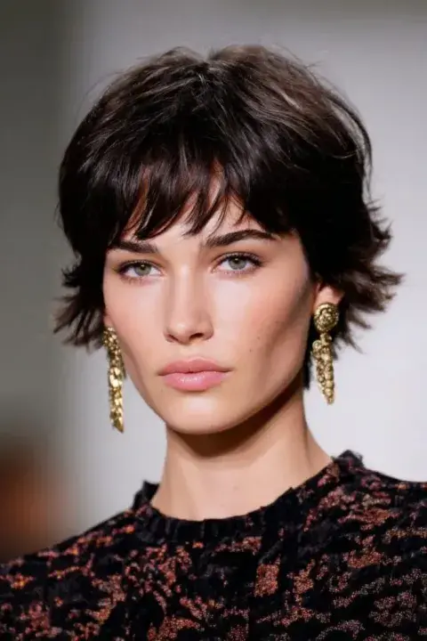 Foto de mujer con corte bixie. Foto de mujer con corte bixie.