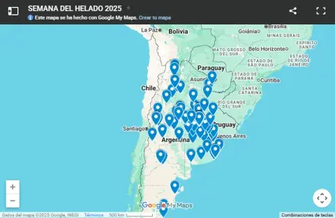 El mapa de las heladerías El mapa de las heladerías