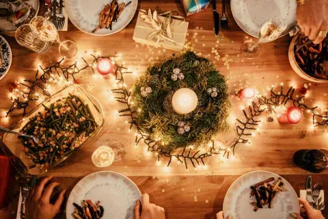 Foto de mesa navideña. Foto de mesa navideña.