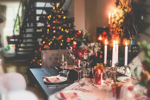 Foto de mesa navideña. Foto de mesa navideña.