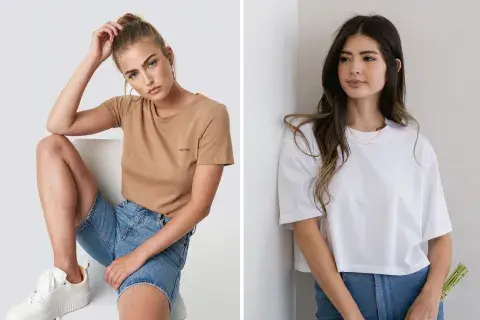 Cropped boxy: corte recto hasta la cintura, ni tan corto como un top ni tan largo como un oversize Cropped boxy: corte recto hasta la cintura, ni tan corto como un top ni tan largo como un oversize
