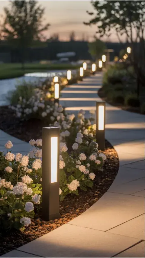 Las lámparas solares son aliadas ideales para patios pequeños. Se cargan durante el día y brindan luz suave por la noche, sin necesidad de enchufes. Podés optar por: