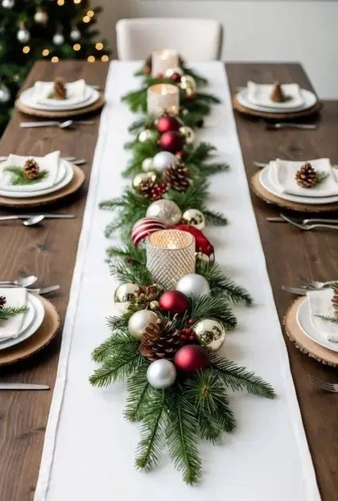 Foto de centro de mesa navideño. Foto de centro de mesa navideño.