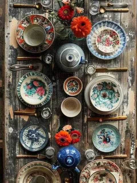 No es necesario usar un set idéntico. Mezclar platos blancos con piezas de vidrio o cerámica artesanal le da personalidad a la mesa. No es necesario usar un set idéntico. Mezclar platos blancos con piezas de vidrio o cerámica artesanal le da personalidad a la mesa.