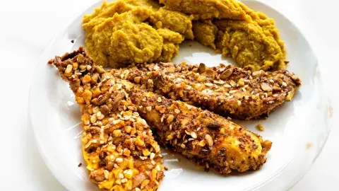 Milanesas de berenjena crocantes (sin pan rallado) Milanesas de berenjena crocantes (sin pan rallado)